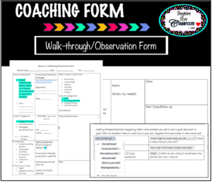 Instructional Coaching/Walk-Through Form *Editable*